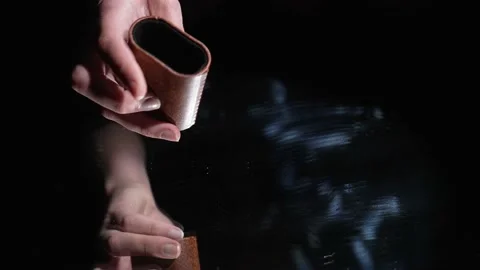 Hand using dice roller slow motion Stock Footage 152864409