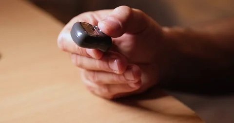 Hand Using Digital Prayer Counter, Close-Up of Islamic Worship Device Stock Footage 328102632