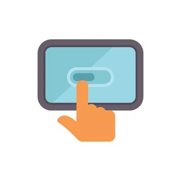 Hand using digital tablet with loading bar on screen Illustrazione stock