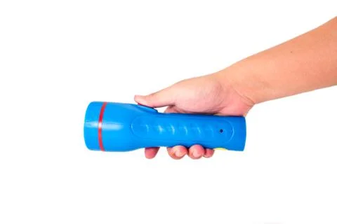 Hand using flash light Stock Photos