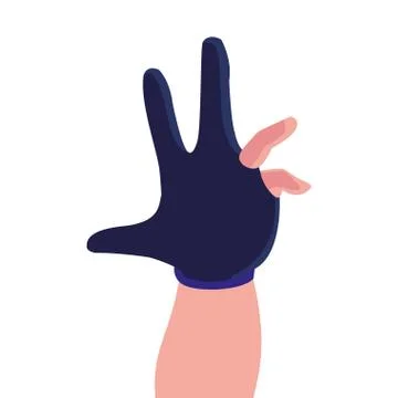 Hand using glove of augmented reality design Illustrazione stock