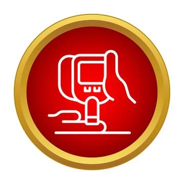 Hand using a glucometer for blood sugar testing Stockillustratie