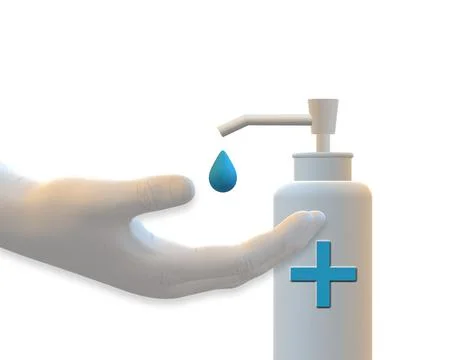 Hand using hand sanitize Stock Illustration