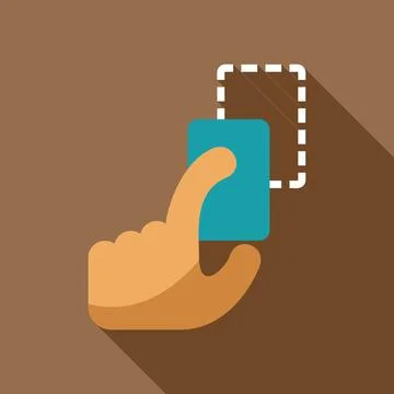 Hand using index finger to interact with a movable, draggable rectangular sha Stock Illustration