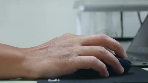 Hand using laptop footage. Stock Footage 243473226