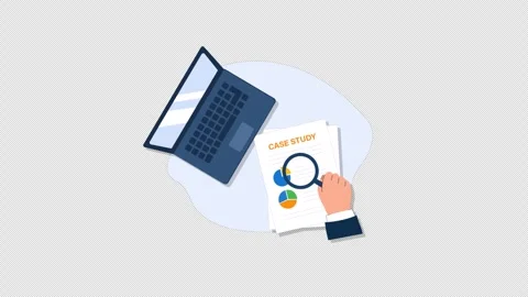 Hand Using Magnifying Glass to Examine Case Study Report Animation - Transparent Stock Footage 337519743