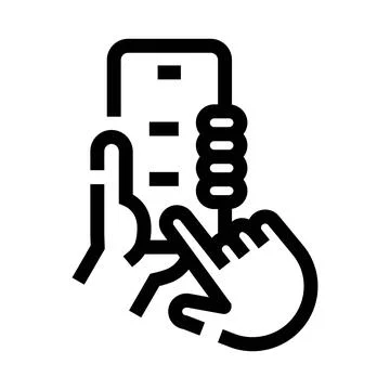 Hand using mobile with application interface イラスト素材