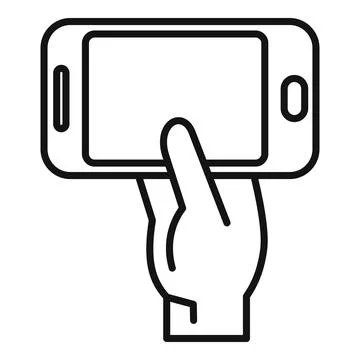 Hand is using a mobile phone for communication Illustrazione stock