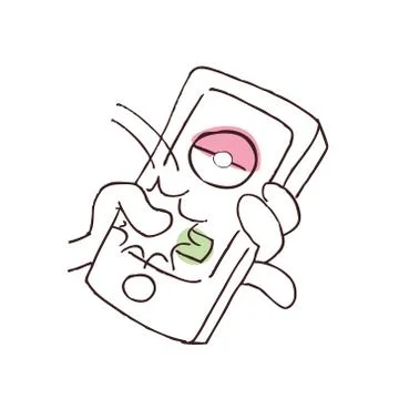 Hand using Mobile Phone Stock Illustration