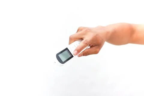 Hand Using Non-Contact Thermometer for Temperature Screening During Health .. 스톡 사진