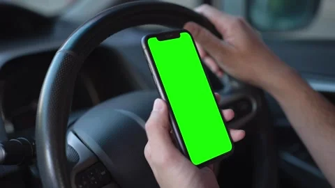 Hand using phone in car Stock Footage 262710216