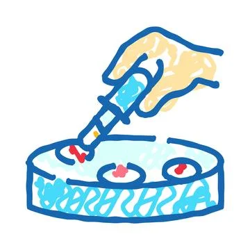 Hand using pipette conducting laboratory analysis Stock Illustration