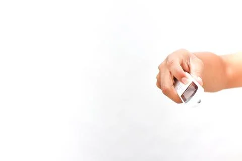 Hand Using Pulse Oximeter Device, Health Monitoring and Healthcare Concept Stock Photos