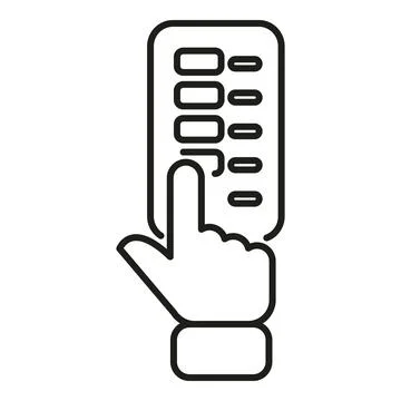 Hand using security keypad for access control system Stock Illustration