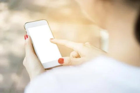 Hand using smart phone Stock Photos