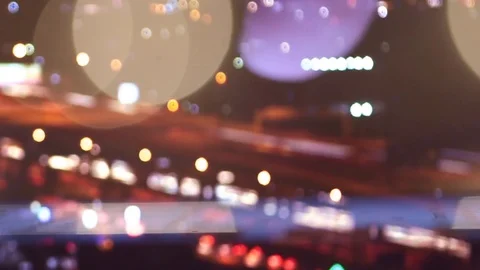 Hand using smart phone on time lapse blurry light city at night double exposure Stockbeeldmateriaal 82327013