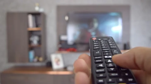 Hand Using Smart Tv Remote Control Stock Footage 151275822