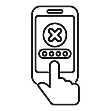 Hand is using a smartphone and entering a wrong password Stock Illustration