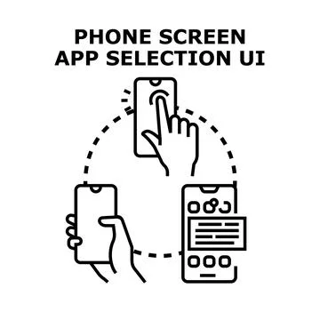 Hand using smartphone application user interface selection イラスト素材