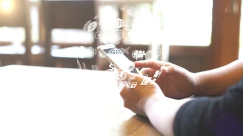 Hand using smartphone connecting Stock-Footage 114792471