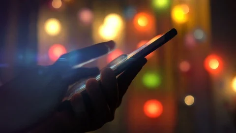 Hand using smartphone connecting Stock Footage 115247002