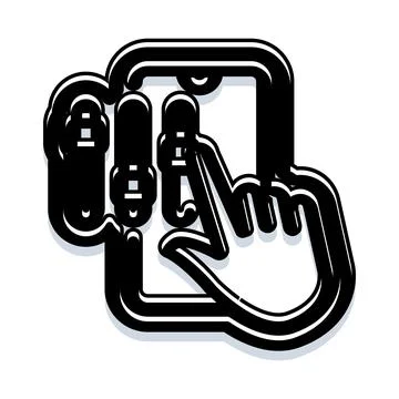 Hand using a smartphone with digital control interface 스톡 일러스트
