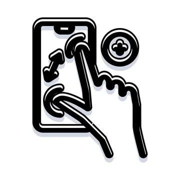 Hand using smartphone for game control gesture Stock Illustration