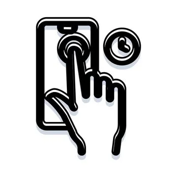 Hand using smartphone managing digital screen time Stock Illustration