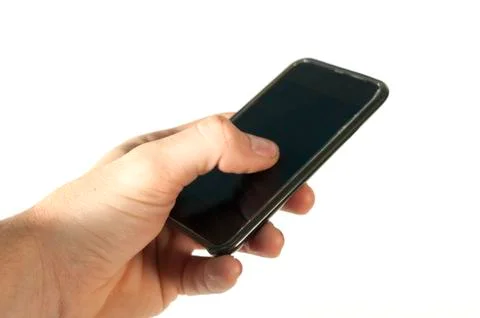 Hand Using smartphone Foto stock