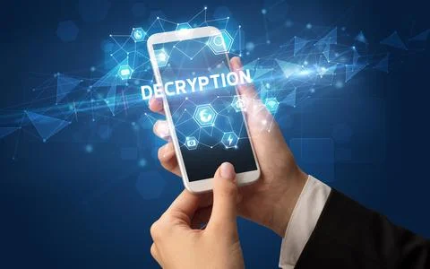 Hand using smartphone with technology concept Stock Photos