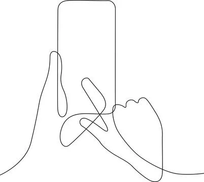 Hand using smartphone Vector Stock Illustration