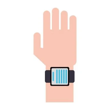Hand using smartwatch イラスト素材