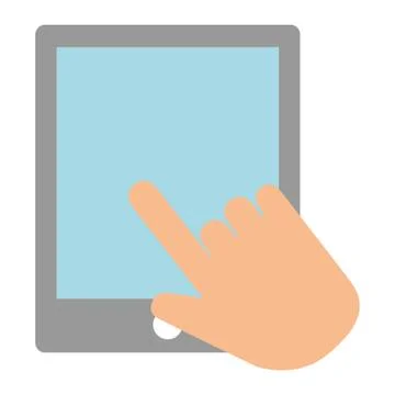 Hand using tablet electronic Illustrazione stock