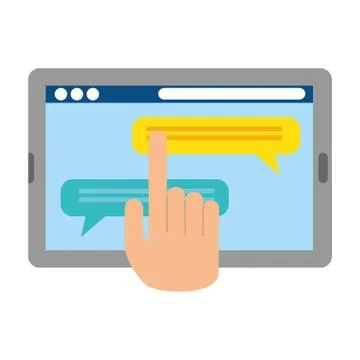 Hand using tablet electronic Illustrazione stock