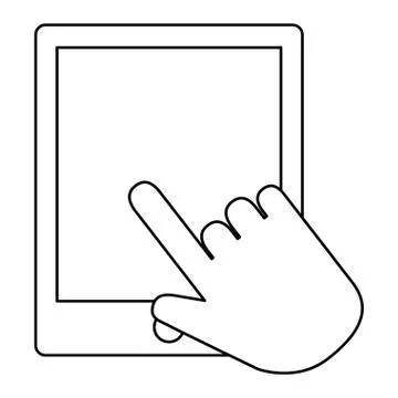 Hand using tablet electronic Stock Illustration