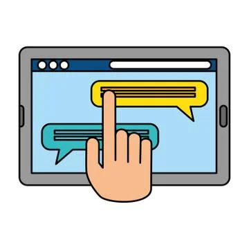 Hand using tablet electronic Illustrazione stock