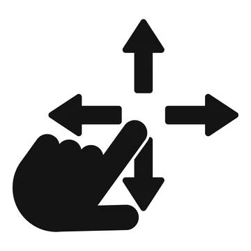Hand using touchscreen gestures for navigation and control Illustrazione stock