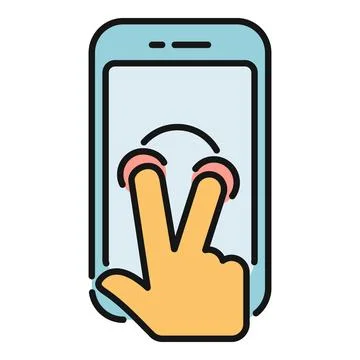 Hand using two fingers multitouch screen gesture Illustrazione stock