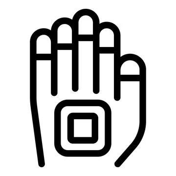 Hand using virtual reality touch screen interface icon Illustrazione stock