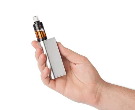 Hand with vape device for smoking Hand with vape device for smoking isolat... Stock Photos