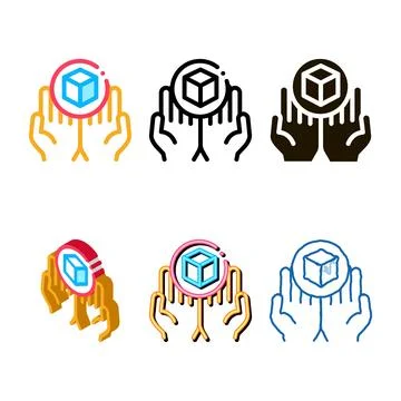 Hand variety delivery icon vector outline Stock Illustration