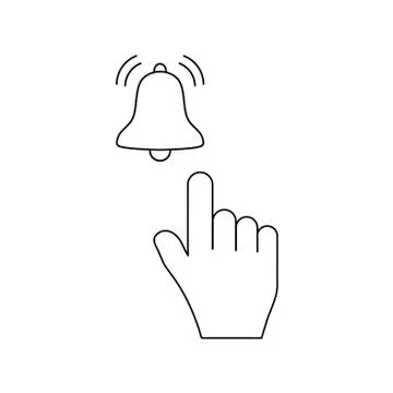 Hand vector icon with bell icon subscribe icon Stock Illustration
