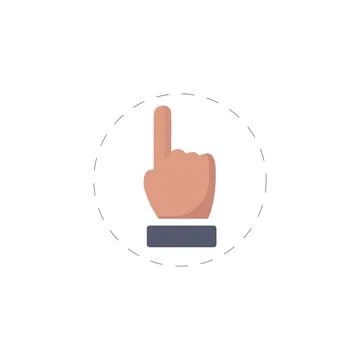 Hand vector icon, forefinger colourful flat vector icon Stock Illustration