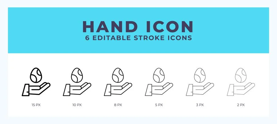 Hand vector icon for web and app. Editable stroke vector illustration Stock Illustration