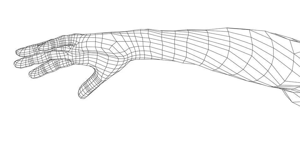 Hand. Vector rendering of 3d Stock Illustration