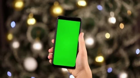 In hand vertically phone with a green screen 動画素材 224166602