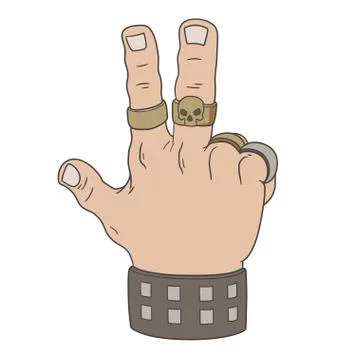 Hand in victory gesture 스톡 일러스트