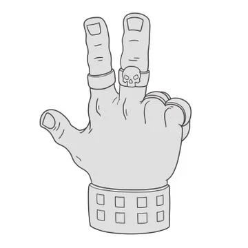 Hand in victory gesture Stock-Illustration