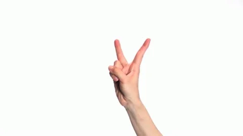 Hand victory gestures Stock Footage 21224533