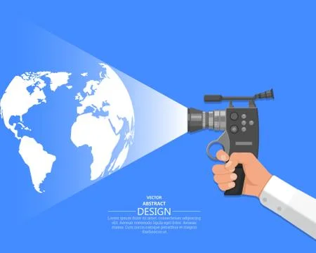 The hand of the video operator Stockillustratie